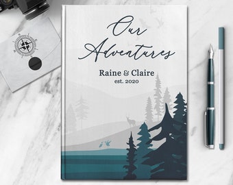 Our Adventures - Personalized Couple's Journal - Custom Anniversary Gift