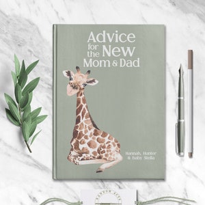 Advice For The New Mom & Dad Personalized Journal Custom Girl Boy Baby Shower Gift for Expecting Moms New Born Child Keepsake Memory Book