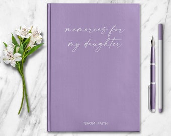 Memories For My Daughter Personalized Name Notebook Custom Pregnancy Journal Customized New Mom Keepsake Gift Baby Girl Shower Memory Book