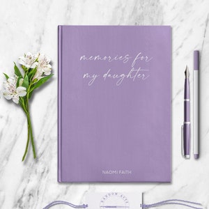 Recuerdos para mi hija Cuaderno de nombre personalizado Diario de embarazo personalizado Regalo de recuerdo de nueva mamá personalizado Libro de recuerdos de baby girl shower