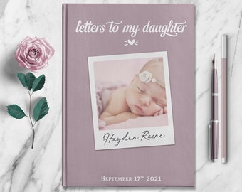 Letters To My Daughter Personalized Baby Girl Photo Notebook Custom Pregnancy Journal Customized Memory Book Baby Shower Gift for New Mom