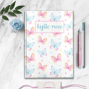Butterfly Personalized Notebook - Custom Name Dream Diary - Girl Birthday Gift