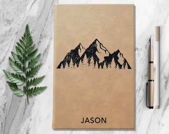 Adventure Personalized Notebook Custom Travel Journal Customized Mountain Hiking Camping Outdoor Journal Summer Travelers Book Gift for Him