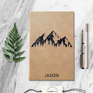 Adventure Personalized Notebook Custom Travel Journal Customized Mountain Hiking Camping Outdoor Journal Summer Travelers Book Gift for Him