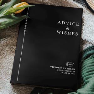 Advice & Wishes Graduation Book - Class of 2026 - Personalized Graduate Guest Book - His or Her Memory Keepsake SM Hardcover Lined