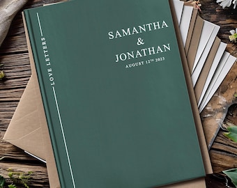 Diario de cartas de amor - Cuaderno personalizado para parejas - Regalo de papel personalizado para el primer aniversario de matrimonio - Recuerdos juntos