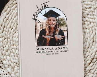 Personalized Graduation Journal with Photo - Class of 2026 - Senior Memory Book - Custom Name Notebook - His or Her Graduate Memory Keepsake