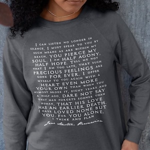 Captain Wentworth Love Letter Sweatshirt - Jane Austen Bookish Gift