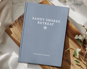 Rental Home Guest Book - Personalized Beach House Guestbook - Coastal Vacation Memory Journal - Custom Airbnb, VRBO Notebook