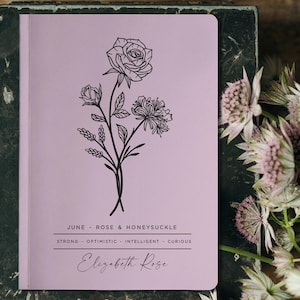 Personalized Birth Month Flower Journal - Custom Botanical Notebook - Etsy