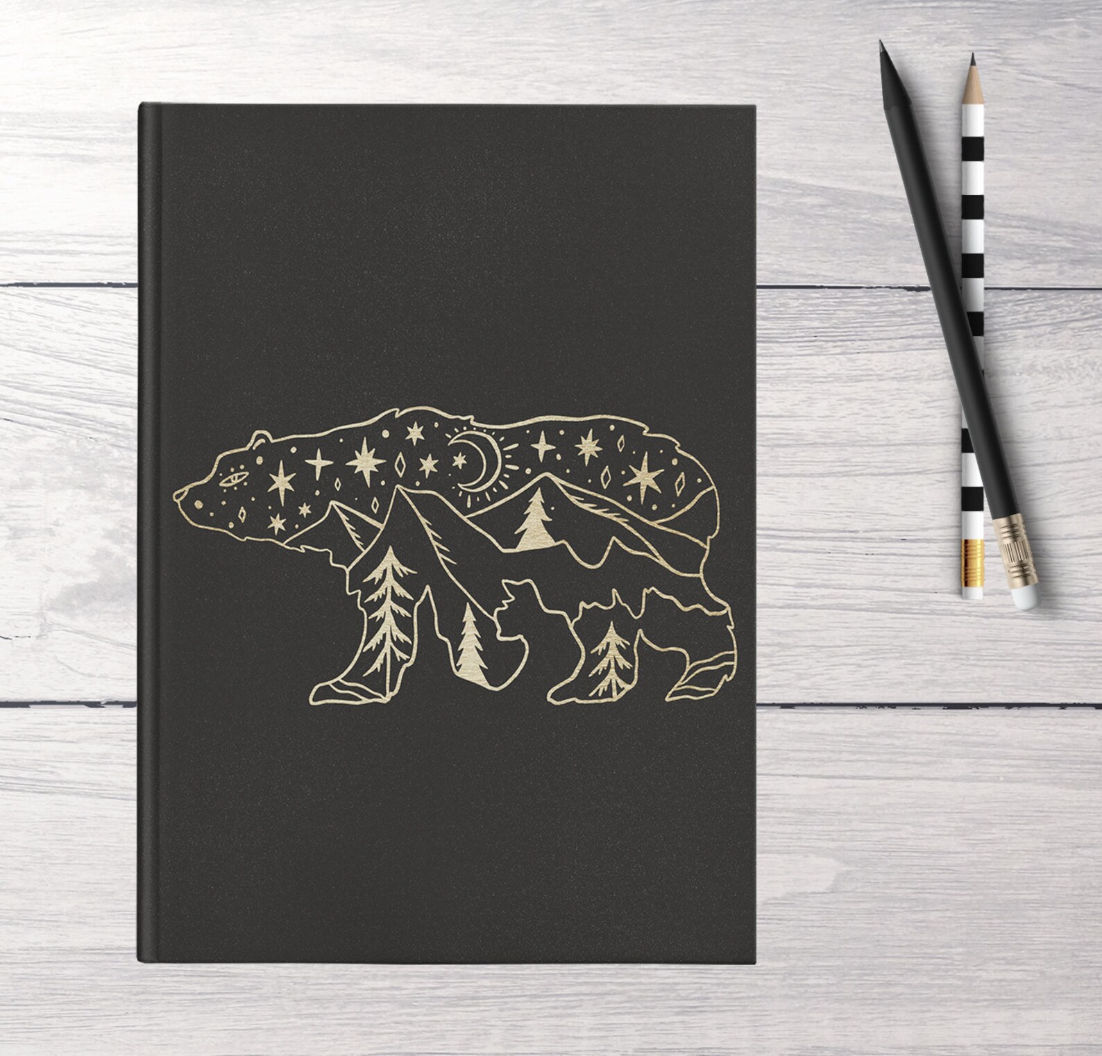 Bear Journal Black Bear Notebook Animal Journal Nature Etsy