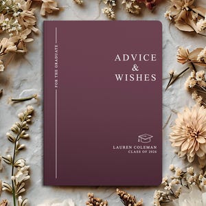 Advice & Wishes Graduation Book - Class of 2026 - Personalized Graduate Guest Book - His or Her Memory Keepsake SM Softcover Lined