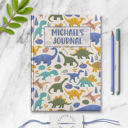 Personalized Dinosaur Notebook - Custom Kids Journal - Birthday Gift