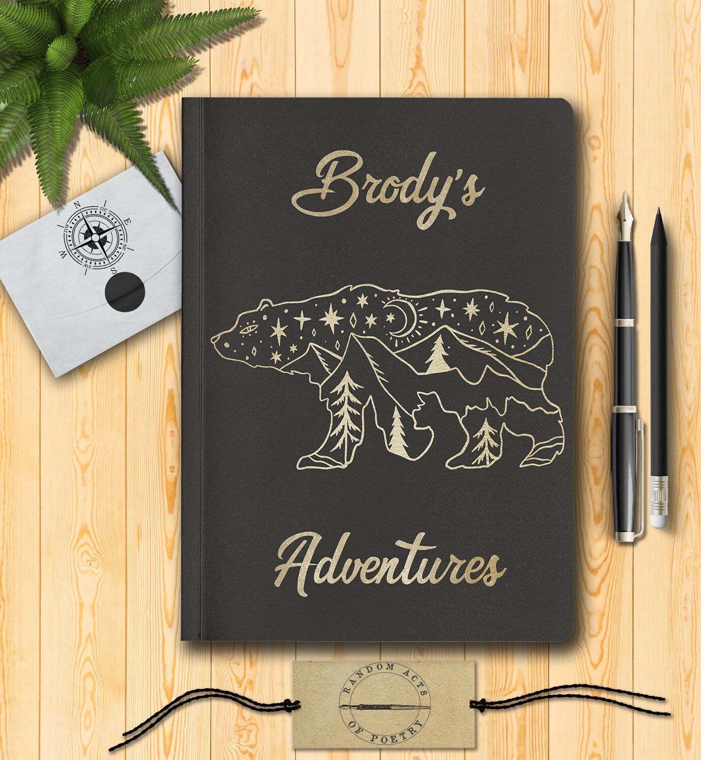 Personalized Notebook Custom Bear Journal Customized Gift Etsy