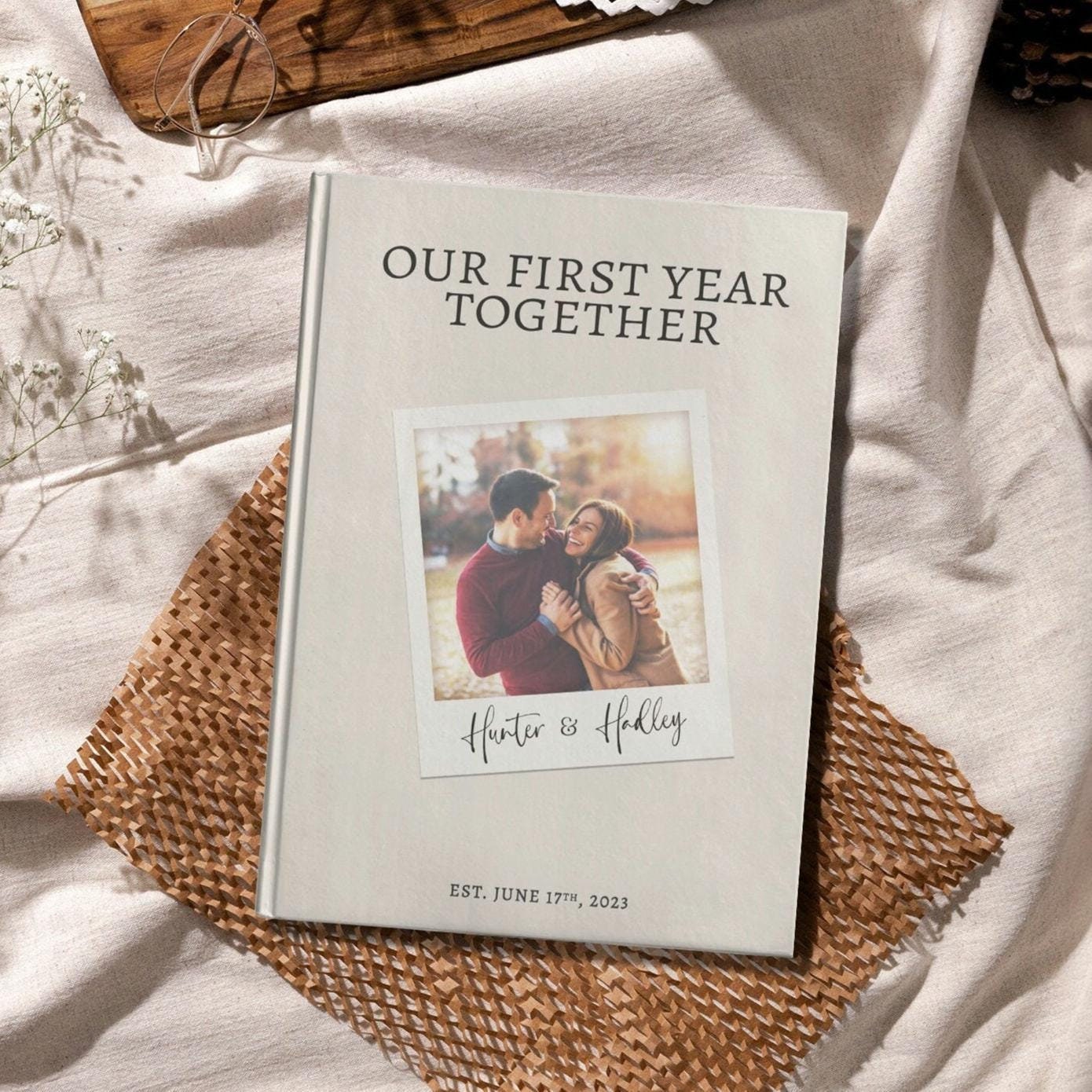 Il nostro primo anno insieme - Diario dei ricordi personalizzato per la coppia - Regalo di carta per il primo anniversario - Italia