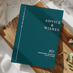 Advice & Wishes Graduation Book - Class of 2026 - Personalized Graduate Guest Book - His or Her Memory Keepsake SM Softcover Blank