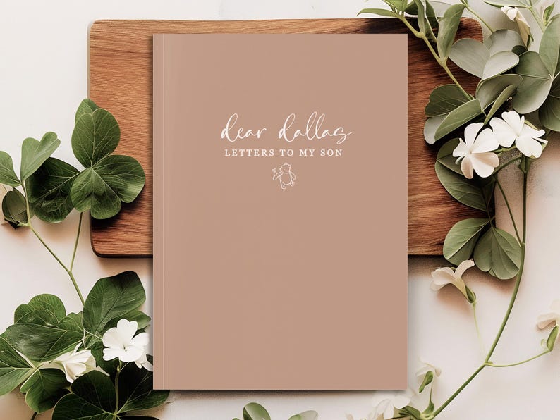 Letters To My Son Notebook - Personalized Dear Son Journal - Baby Boy Shower Gift - Memory Keepsake Book - Custom Son Birthday Gift LG Softcover Blank