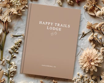 Rental Guestbook - Personalized Cabin Guest Book - Forest Retreat Welcome Book - Vacation, Airbnb, VRBO - Hiking Lodge Journal