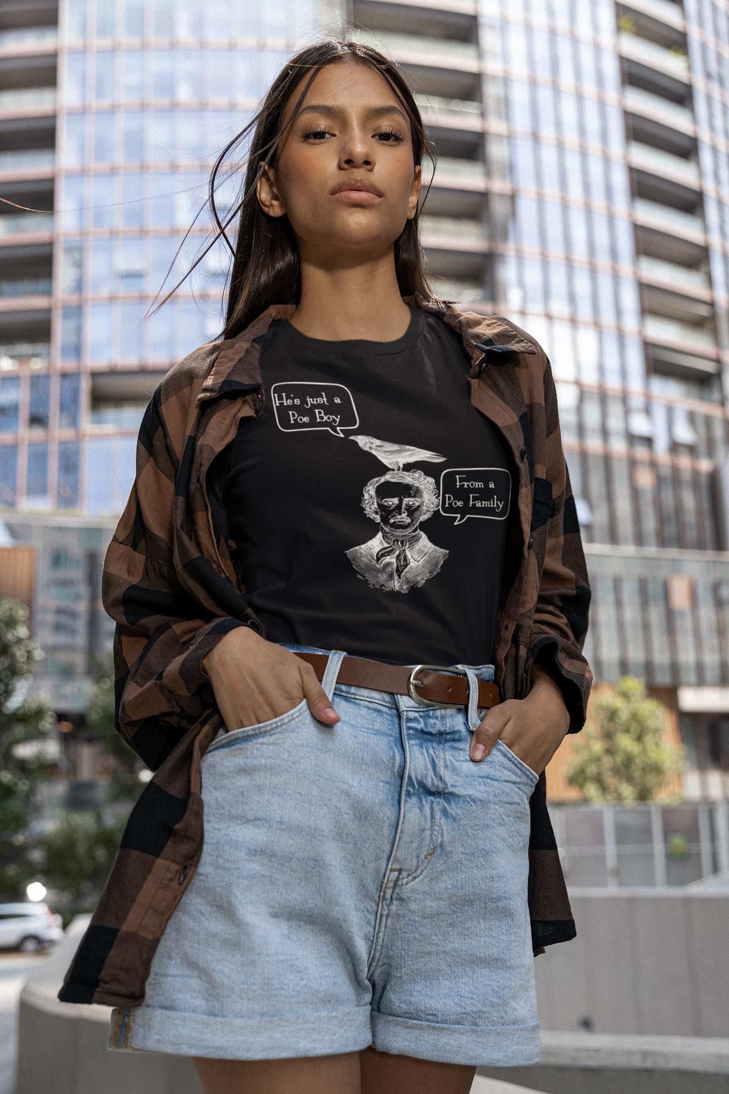 Women's T-Shirts [Out of Print] Edgar Allan Poe / Pop Poe Scoop Neck Tee (Vintage ) (Womens) Funny Literary Edgar Allan Poe T Shirt Womens Bookish Gift