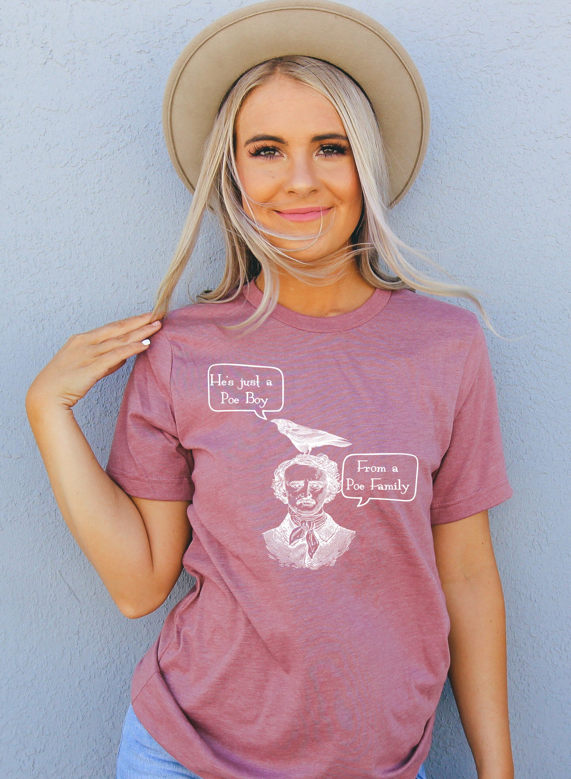Women's T-Shirts [Out of Print] Edgar Allan Poe / Pop Poe Scoop Neck Tee (Vintage ) (Womens) Funny Literary Edgar Allan Poe T Shirt Womens Bookish Gift