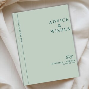 Advice & Wishes Graduation Book - Class of 2026 - Personalized Graduate Guest Book - His or Her Memory Keepsake LG Softcover Blank