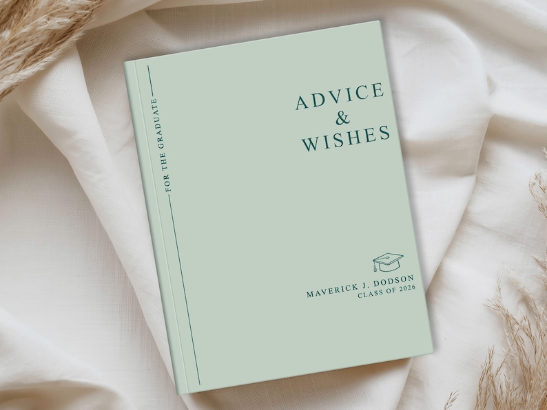 Advice & Wishes Graduation Book - Class of 2026 - Personalized Graduate Guest Book - His or Her Memory Keepsake LG Softcover Blank