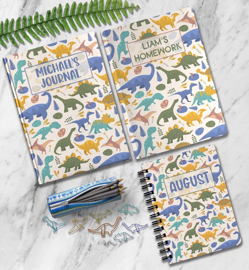 Personalized Dinosaur Notebook - Custom Kids Journal - Birthday Gift - Etsy