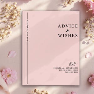 Advice & Wishes Graduation Book - Class of 2026 - Personalized Graduate Guest Book - His or Her Memory Keepsake LG Softcover Lined