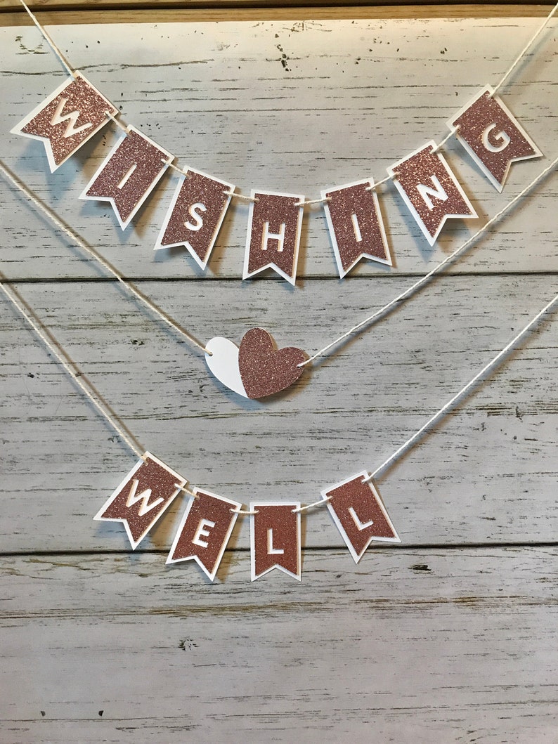 Wishing Well Garland Wishing Well Banner Bridal Shower Bridal Shower