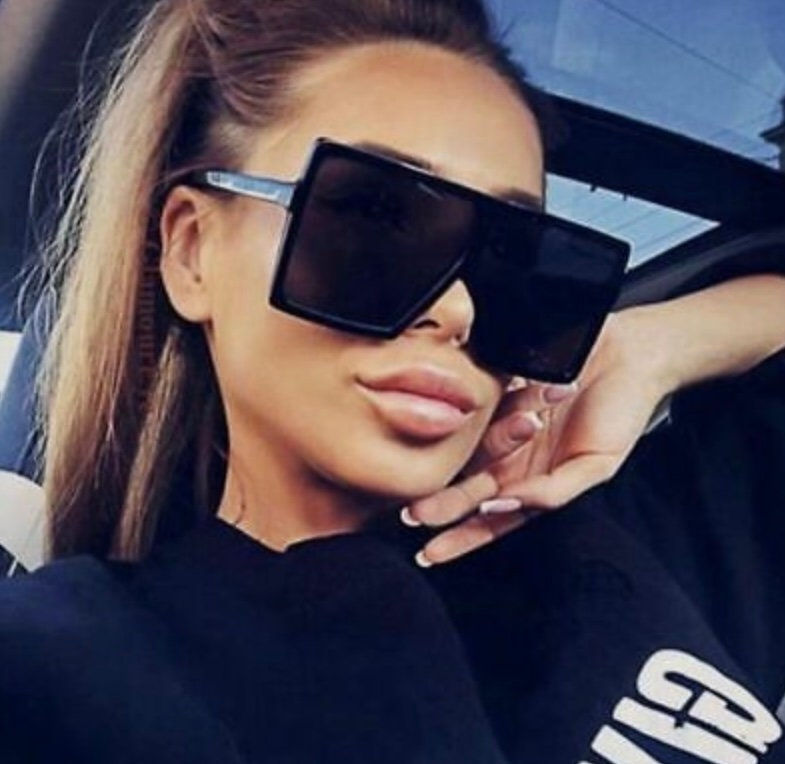  LIXX Trendy Square Diamond Sunglasses Women Men Retro Chunky  Rectangle Flat Top Black Shades Glasses : Clothing, Shoes & Jewelry