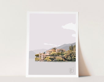 Villa Balbianello - Lake Como - Villa Balbianello Art Poster - Lake Como print - Lake Como Printable Wall Art - Digital Download