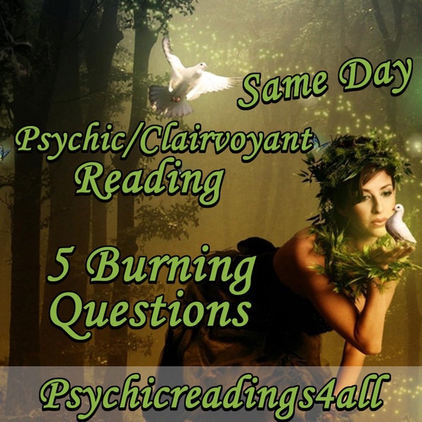 Five Questions Clairvoyant Psychic Reading--Digital Downloadable Same Day Reading