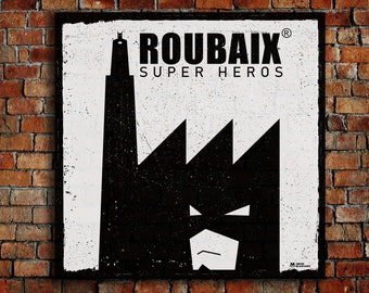 ROUBAIX Vintage Industrial Plate Super Heroes