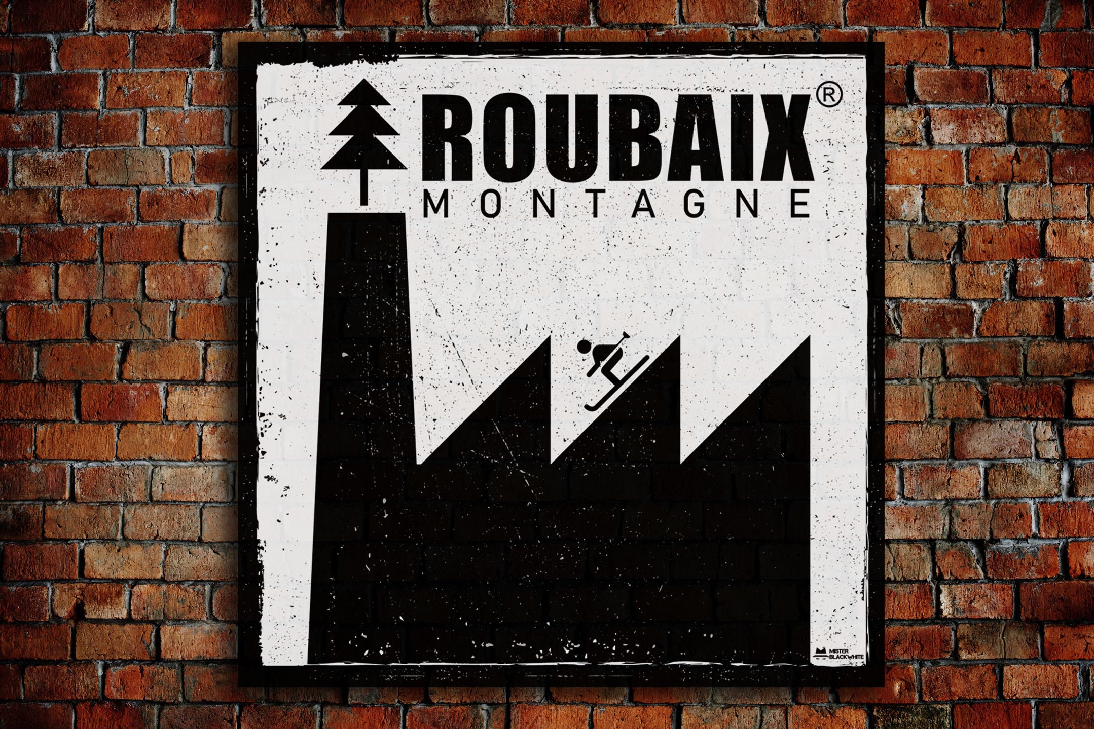 Roubaix Plaque Vintage Industrielle Montagne