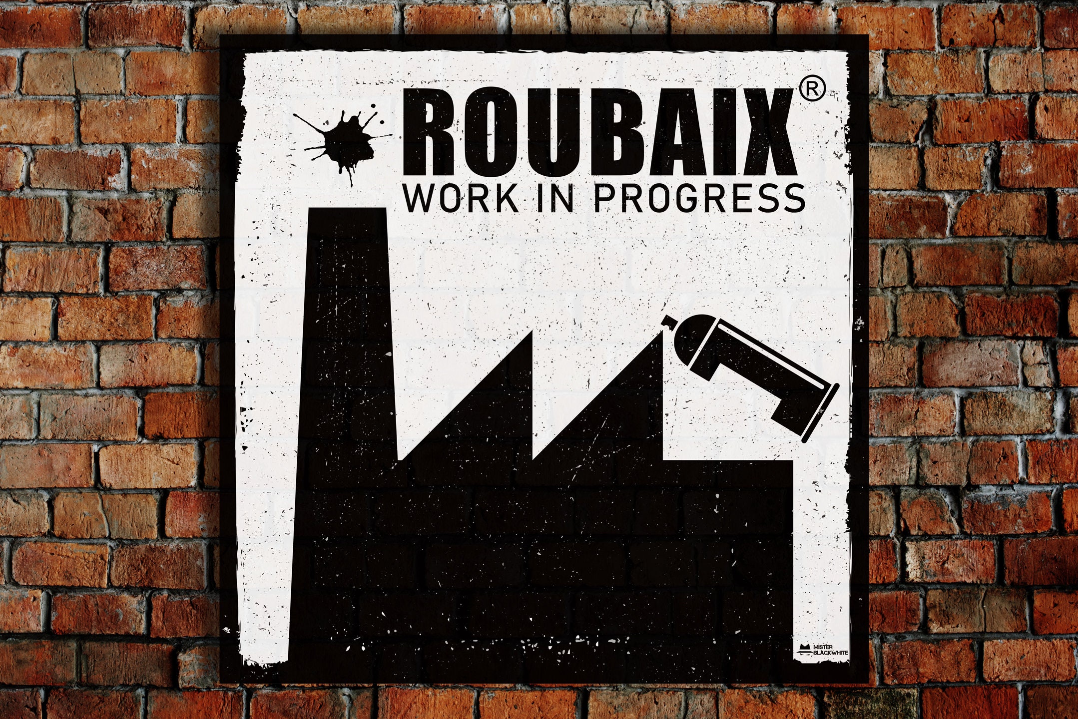 Roubaix Plaque Vintage Industrielle Work in Progress
