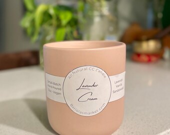 Lavender Cream All-Natural CC Candle™ 12oz Nordic Ceramic Tumbler