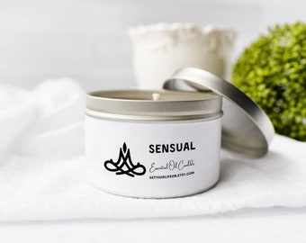 Sensual Candle-Vegan Coconut Wax and Pure Essential Oils-All Natural 8 oz Candle