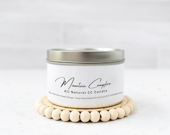 Mountain Campfire-8oz or 12oz Essential Oil Candle-Aromatherapy Candle