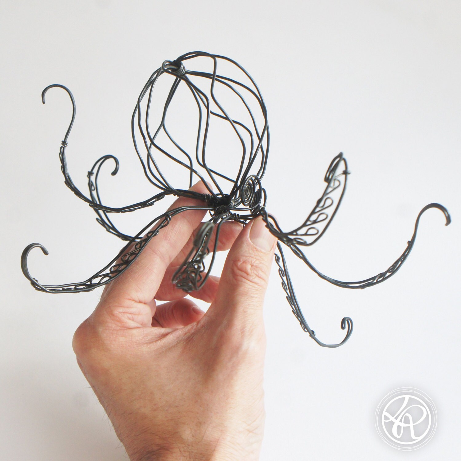 Octopus Iron wire sculpture 2 Etsy