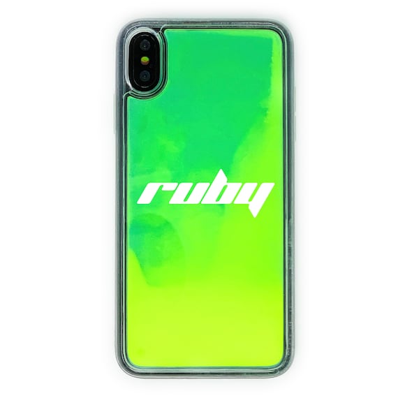 coque iphone xs liquide neon