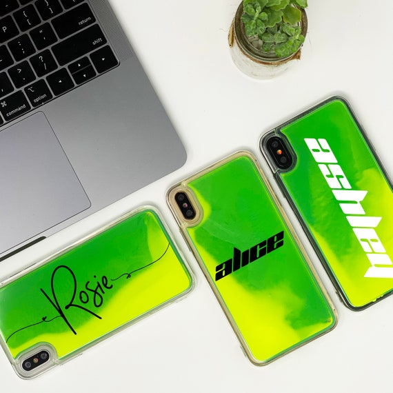 coque iphone xs liquide neon