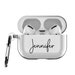 Personalized Airpods Pro Case with Keychain and running Strap, clear Airpods Pro Case, Airpods pro cover customized name 