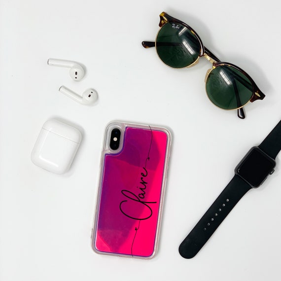 coque iphone xs liquide neon