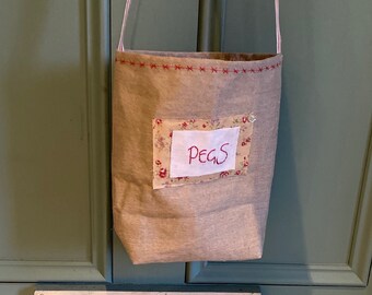 Homespun Linen Peg Bag