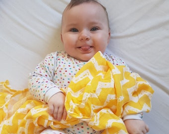 Sunny Chevron Bamboo Swaddle Blanket