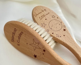 Natural Beech Wood Baby Hair Brush: Gentle Newborn Bristles