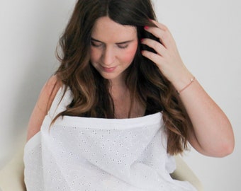 IVORY- New colour in our Best seller Broderie Anglaise nursing covers range