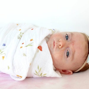 Book & Swaddle - Beautiful &#39;Forest&#39; swaddle with a Book from the Hare and Tortoise collection. (Cotton or Bamboo/Cotton)
