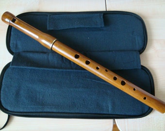 Handmade Pear Wood Soprano Folk Flute, Ukrainian Ethnic Wind Instrument