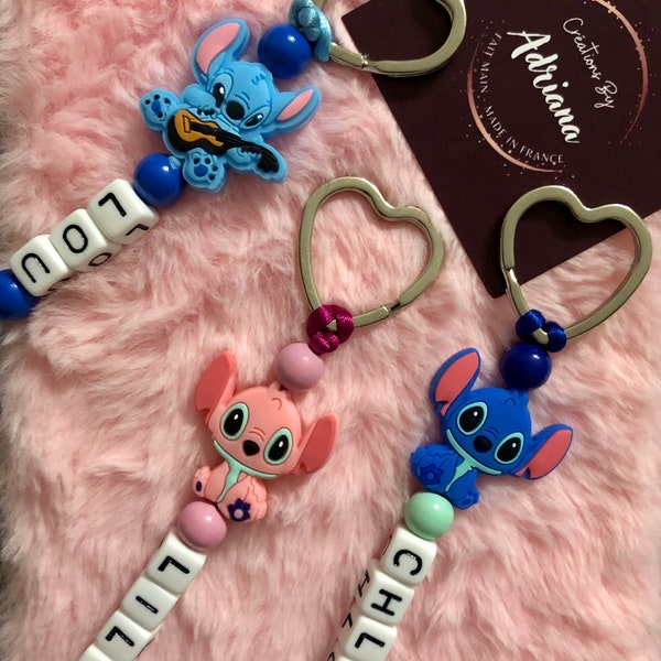 Porte Clés, personnages dessins animés, Stitch, Disney, personnalisés, Idée cadeau, enfant